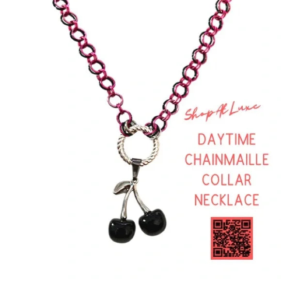 Black Cherries Discreet Daytime Collar Necklace