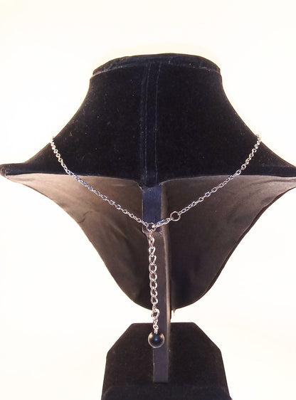 Black Onyx Aura Protector Moon Necklace