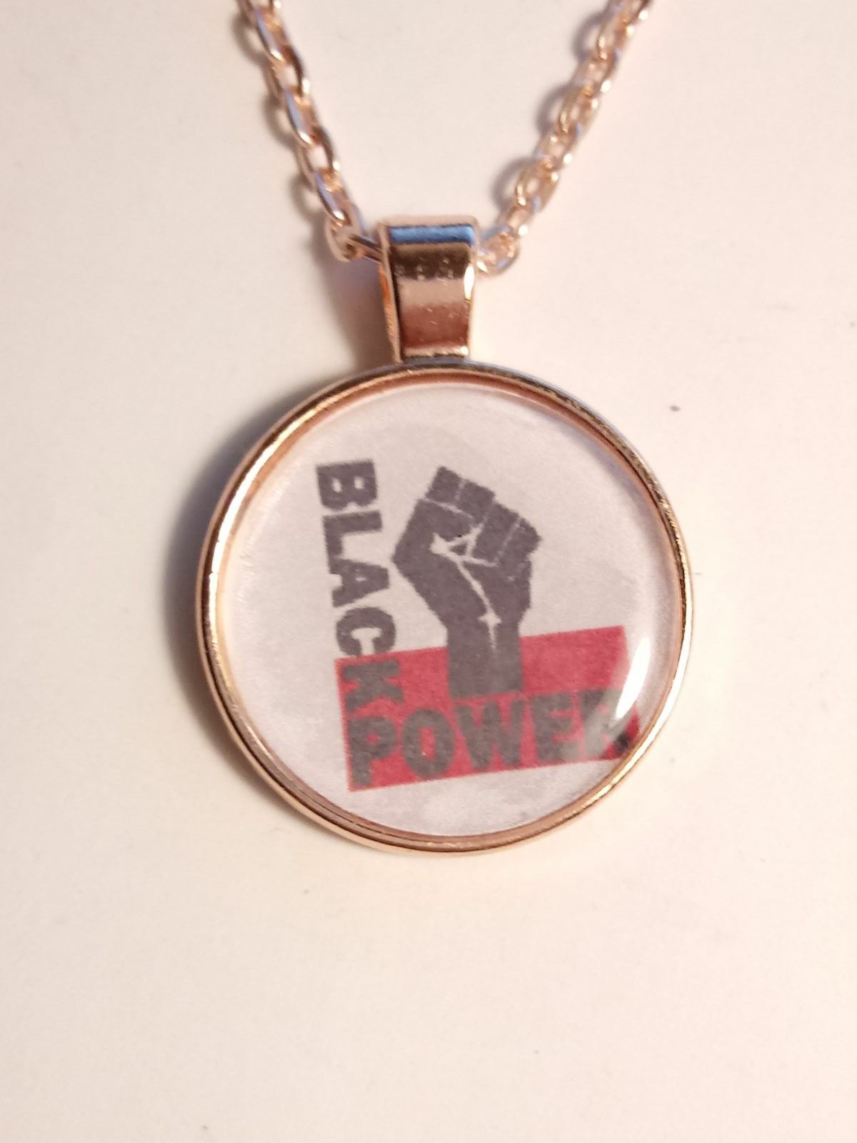 Black Power Raised Fist Peaceful Protest Necklace