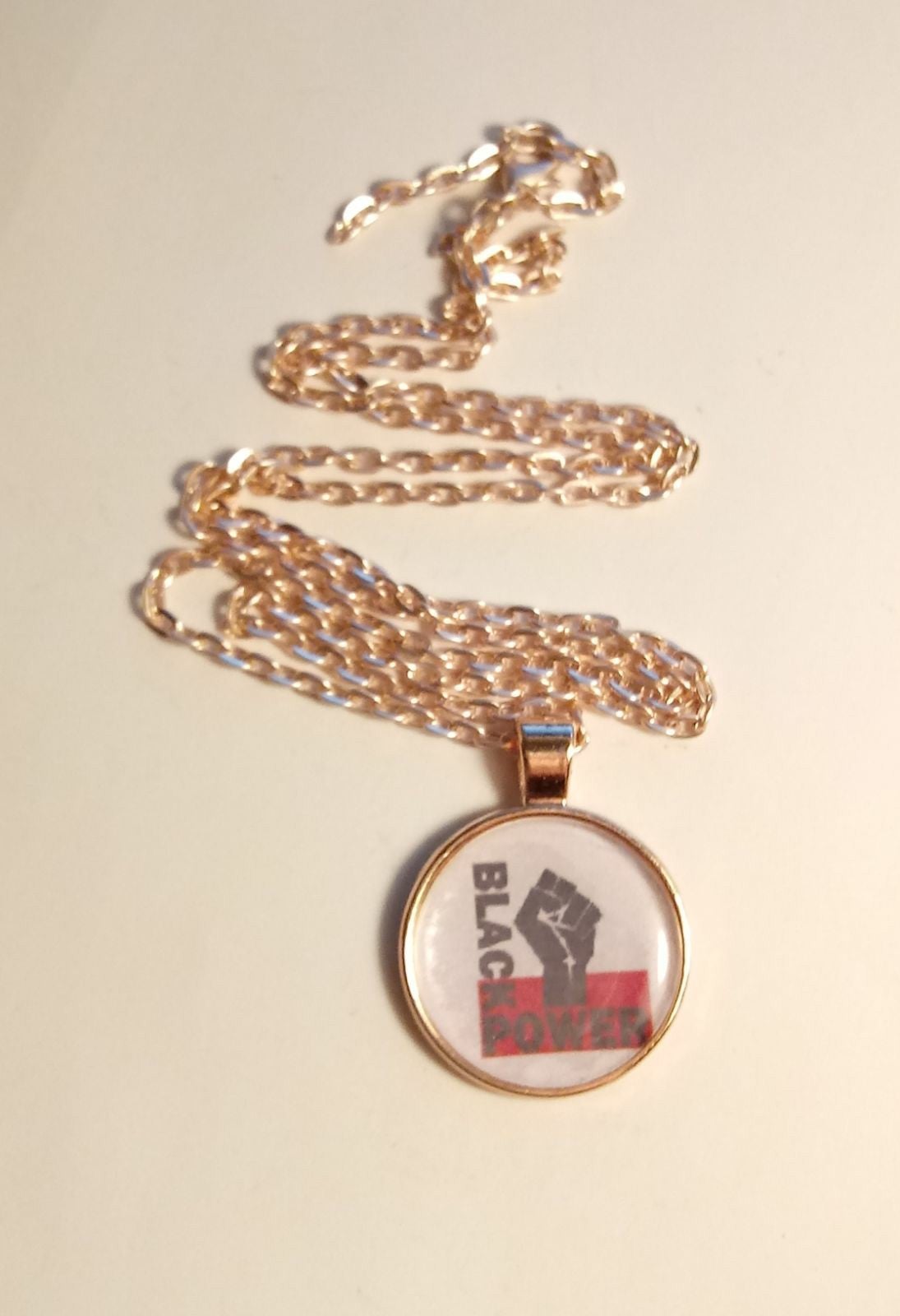 Black Power Raised Fist Peaceful Protest Necklace