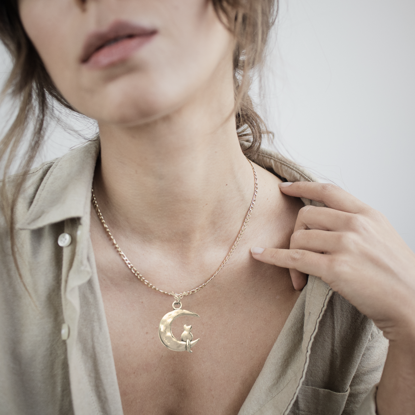 Cat On The Moon Necklace