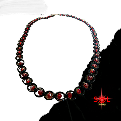 Custom Crafted 30 Inch Chainmail Necklace With Floating Crystals