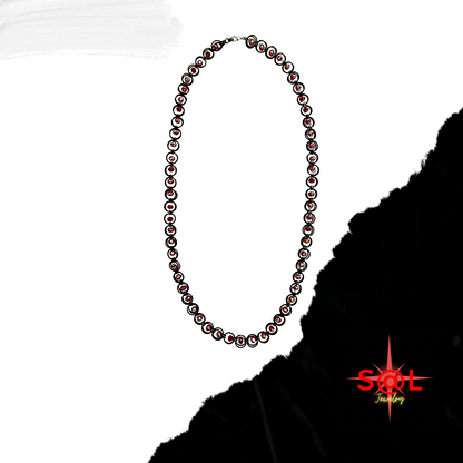 Custom Crafted 30 Inch Chainmail Necklace With Floating Crystals