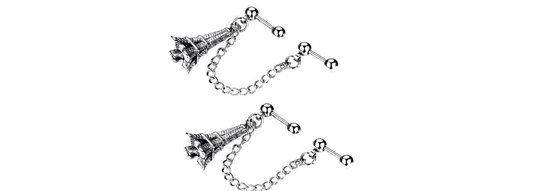 Double 18g Helix Barbell Eiffel Tower