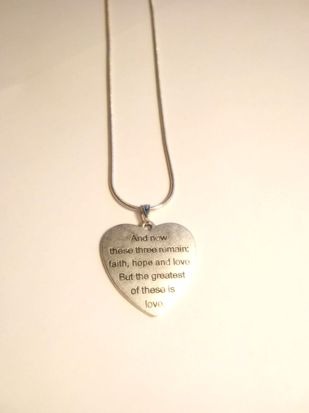 Faith Hope And Love Heart Necklace