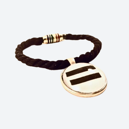 Equality Cabochon Twisted Textile Bracelet