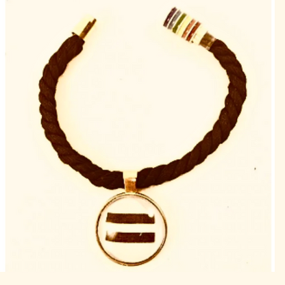 Equality Cabochon Twisted Textile Bracelet