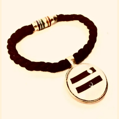 Equality Cabochon Twisted Textile Bracelet