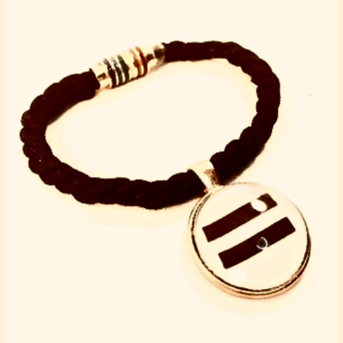 Equality Cabochon Twisted Textile Bracelet