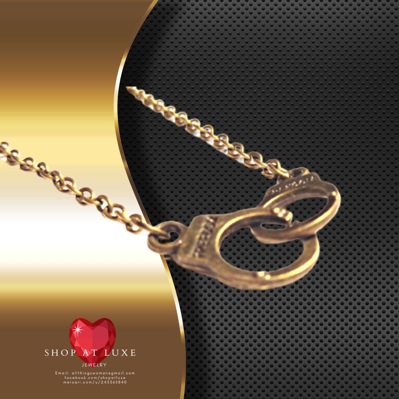 Freedom Handcuffs Necklace In Goldplating