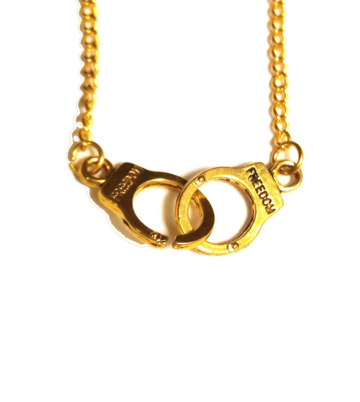 Freedom Handcuffs Necklace In Goldplating