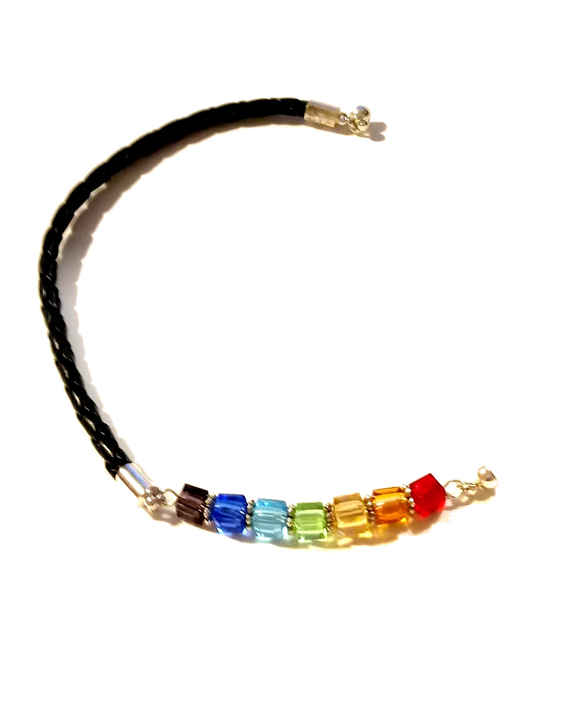 Rainbow Cubes LBGTQ Pride Leather Bracelet