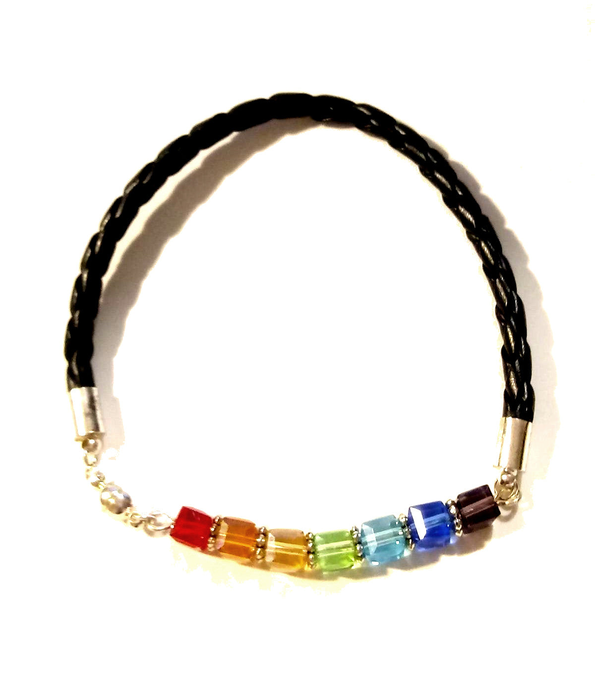 Rainbow Cubes LBGTQ Pride Leather Bracelet