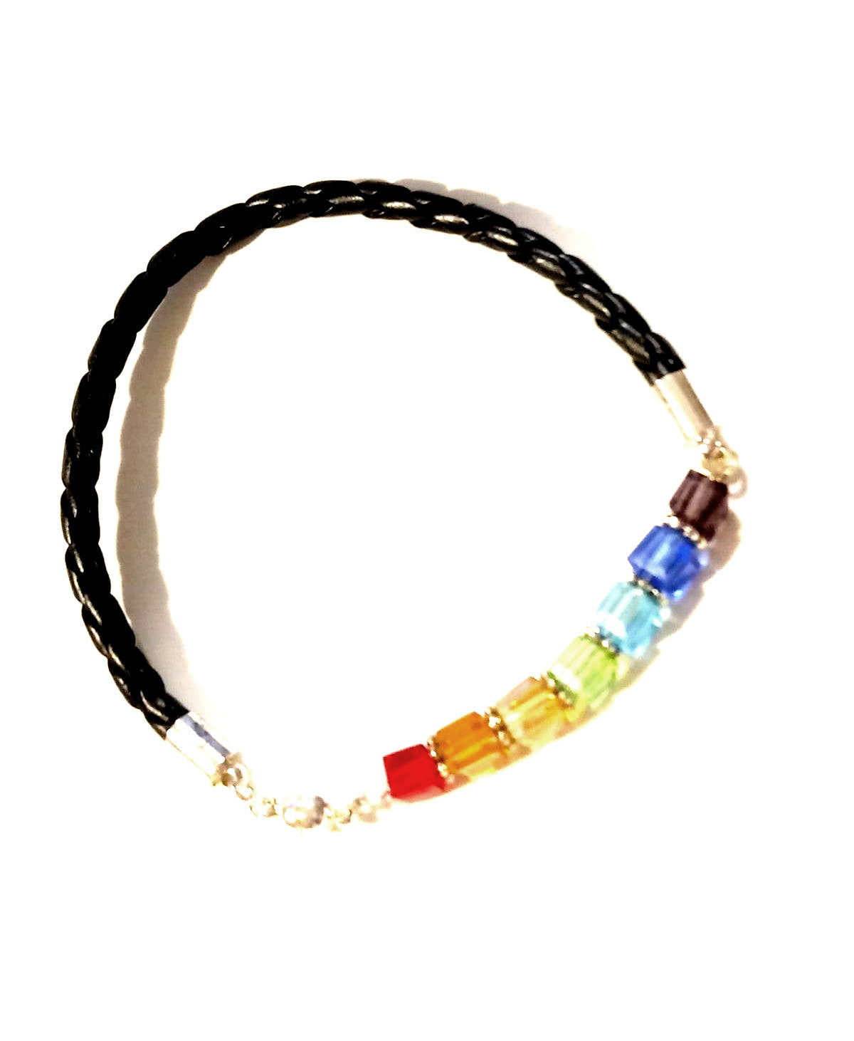 Rainbow Cubes LBGTQ Pride Leather Bracelet