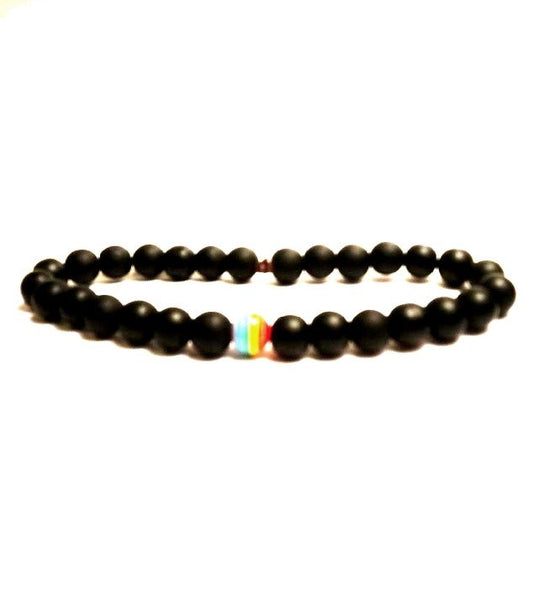 Gay Pride Rainbow Beaded Bracelet