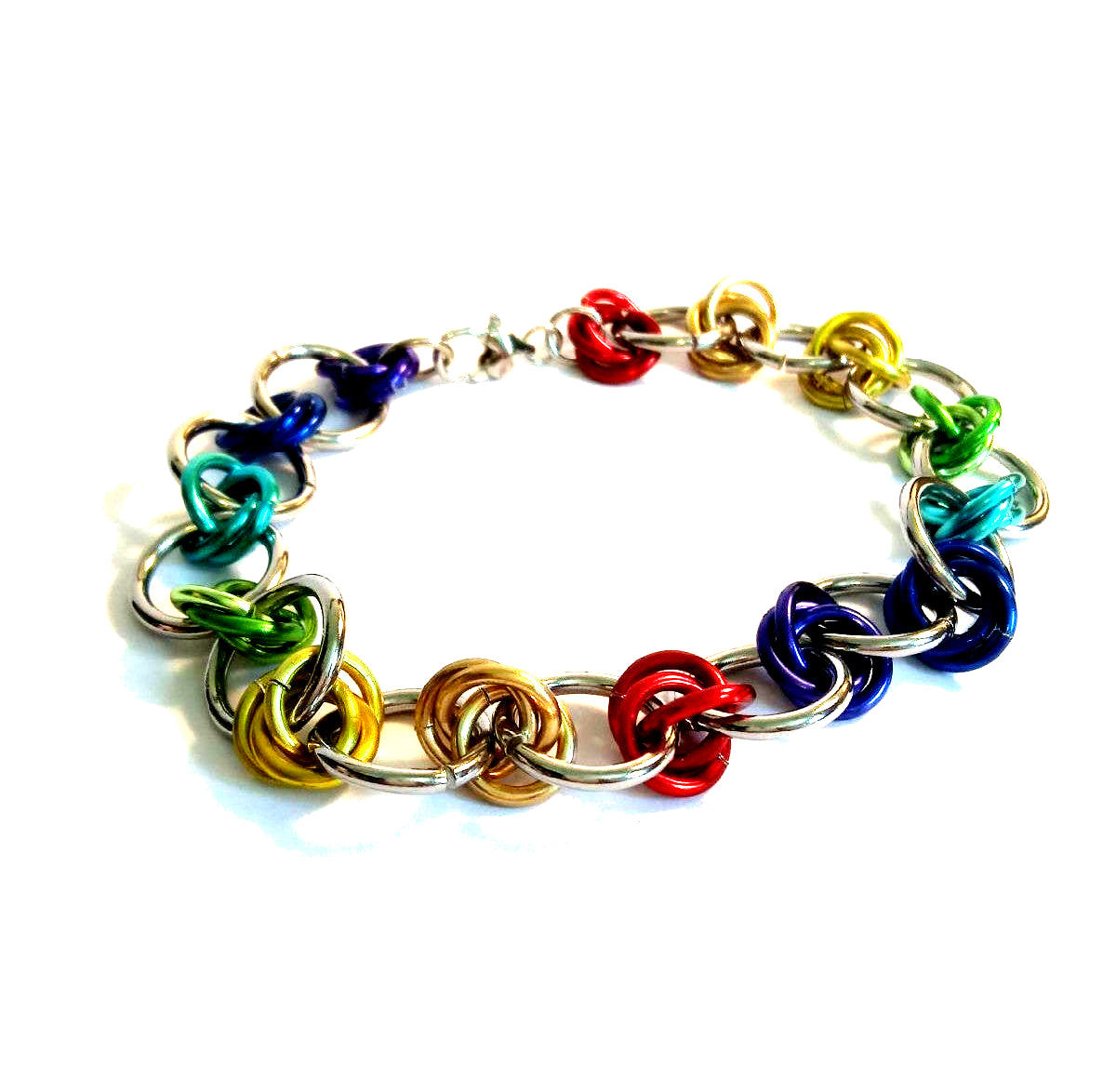 LBGTQ Pride Rainbow Chainmaille Bracelet