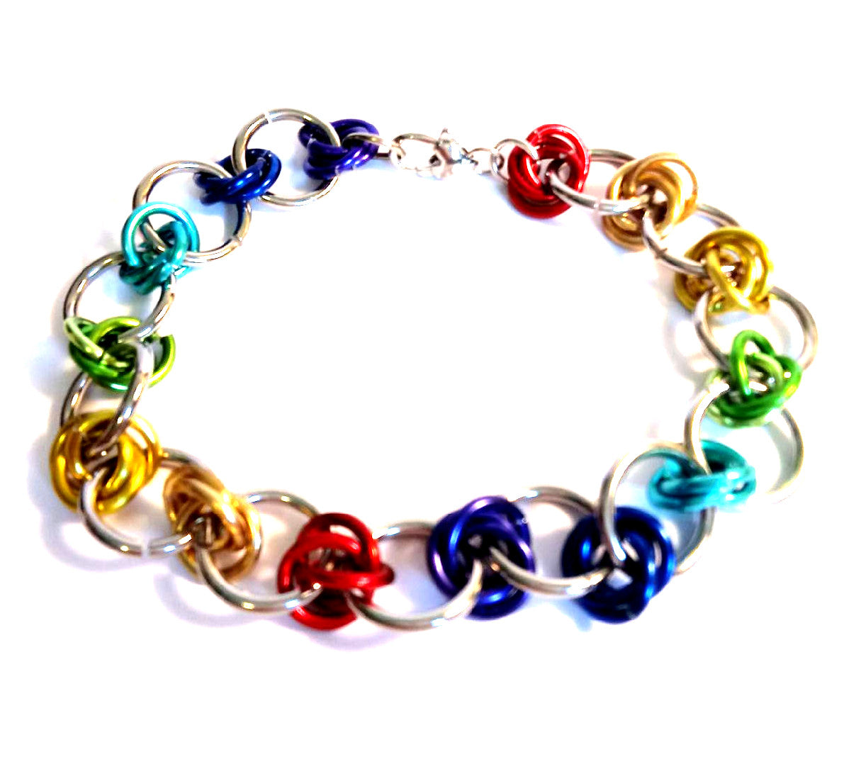 Gay Pride Rainbow Chainmaille Bracelet