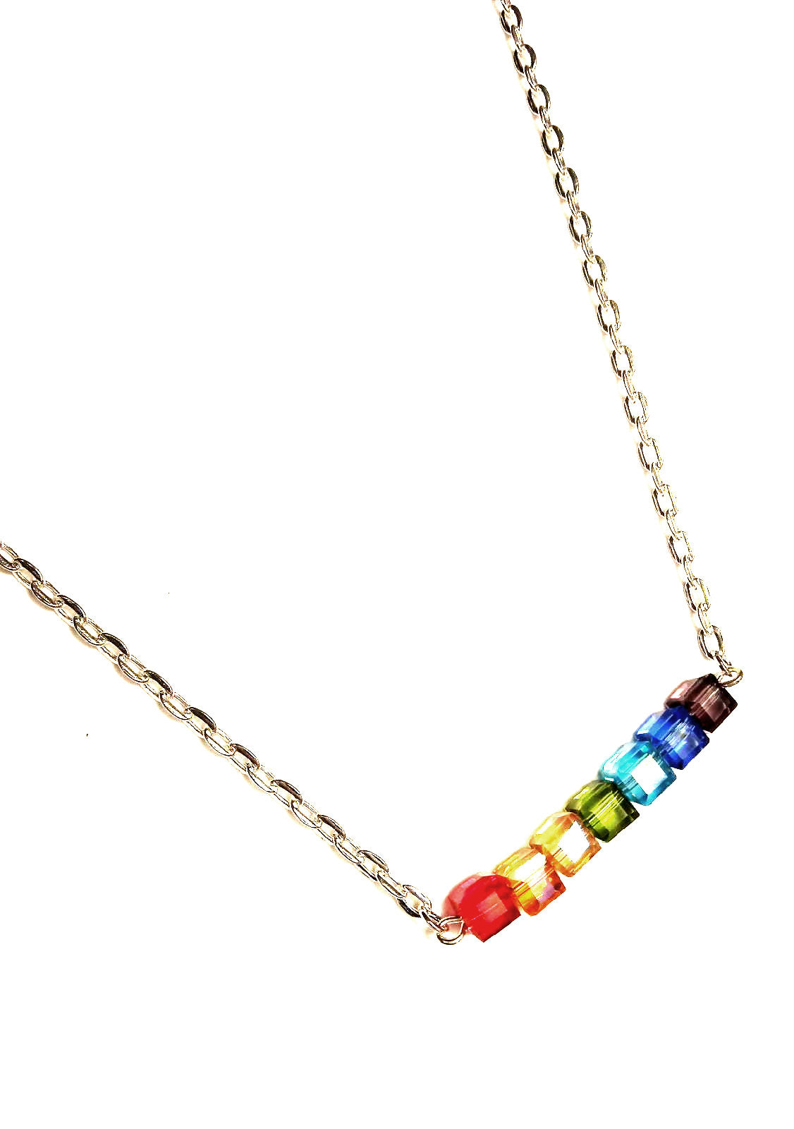 Gay Pride Rainbow Cubes Necklace