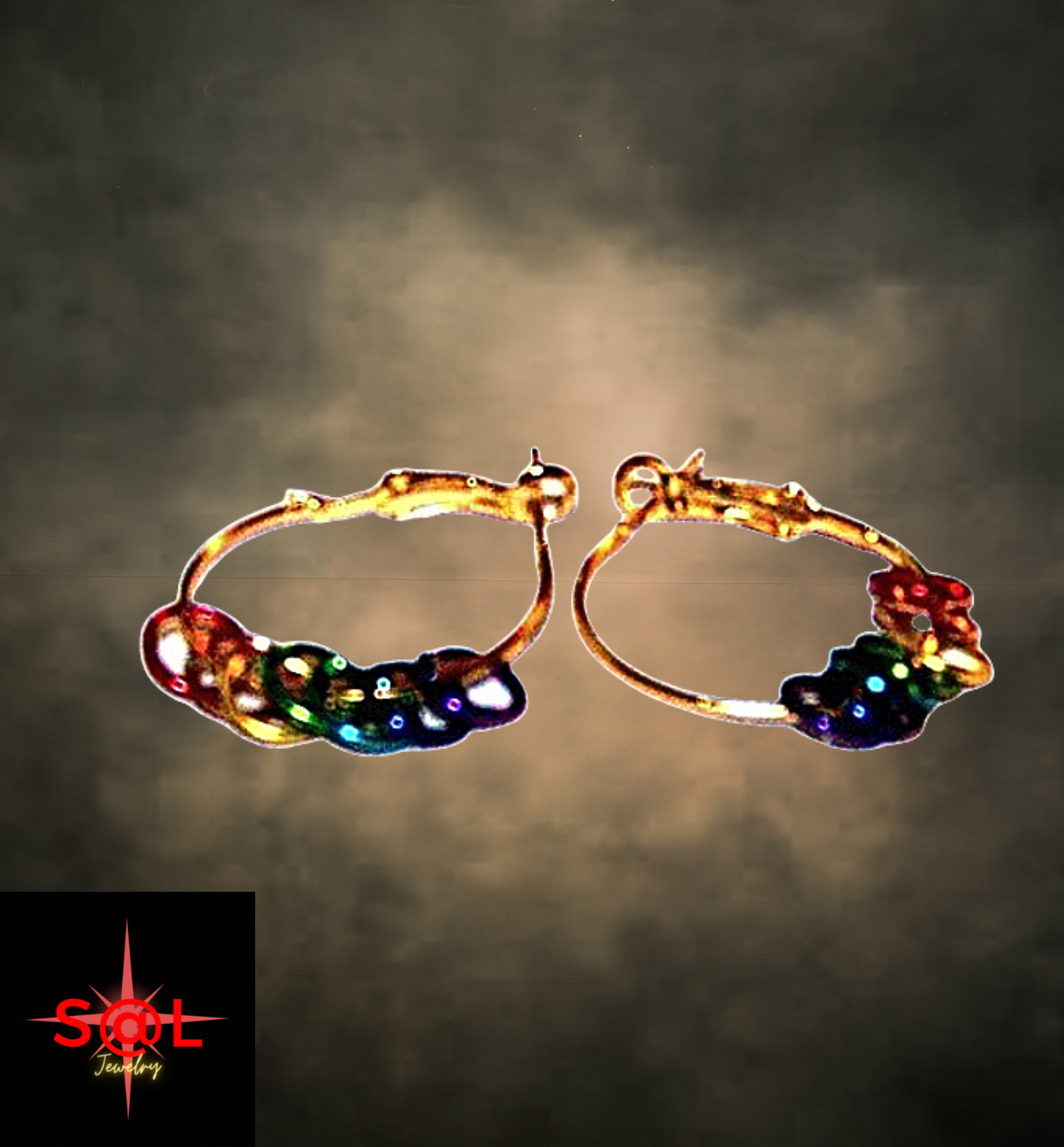 Gay Pride Rainbow Rings Hoop Earrings