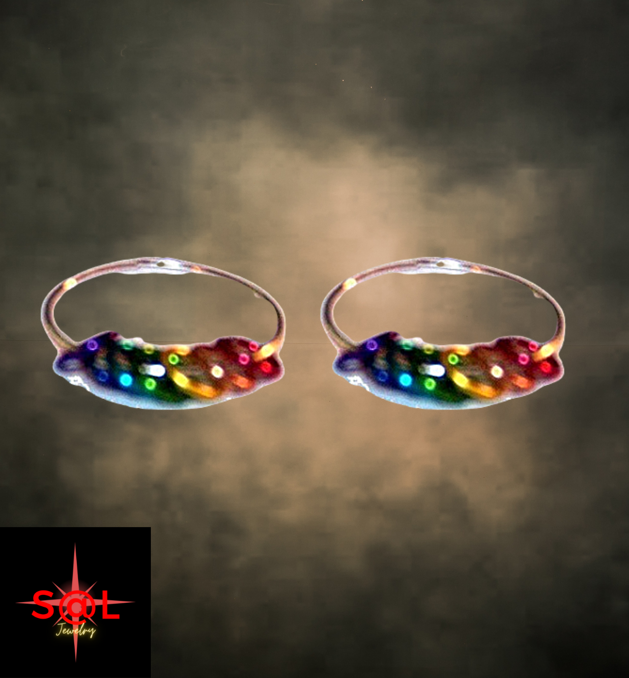 Gay Pride Rainbow Rings Hoop Earrings