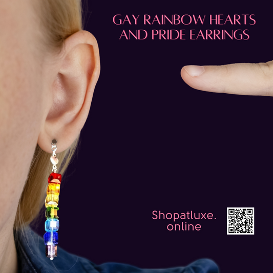 Gay Rainbow Hearts And Pride Earrings