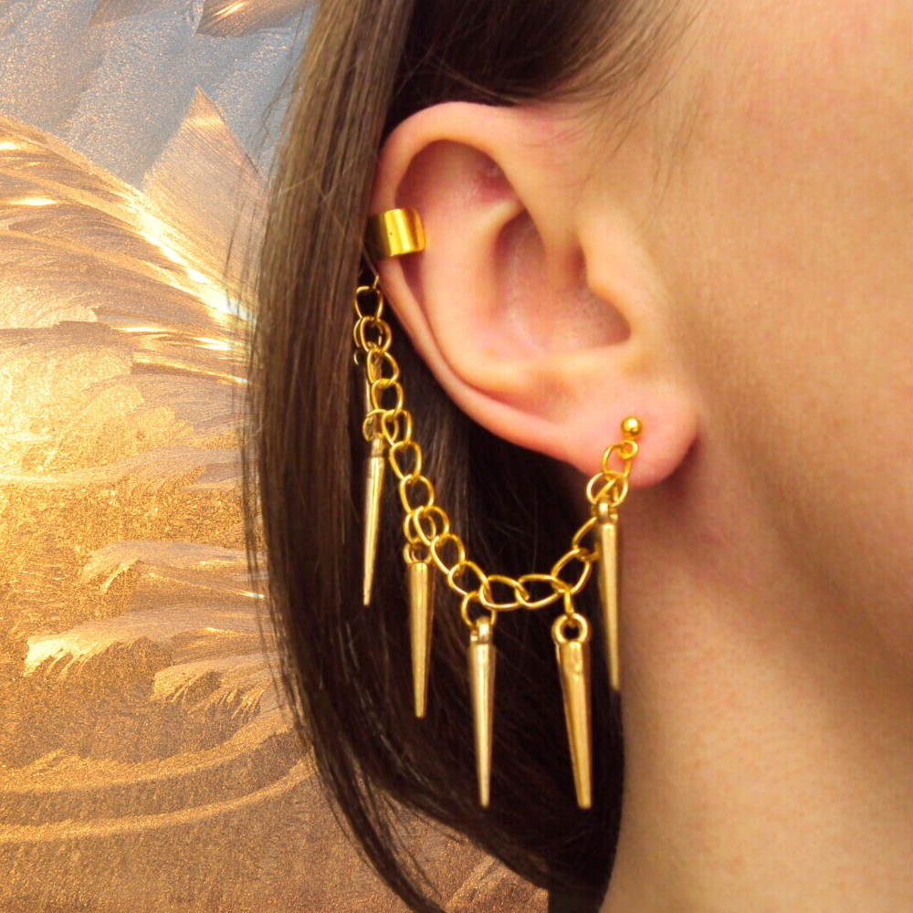 Spike Chain Ear Cuff Earring