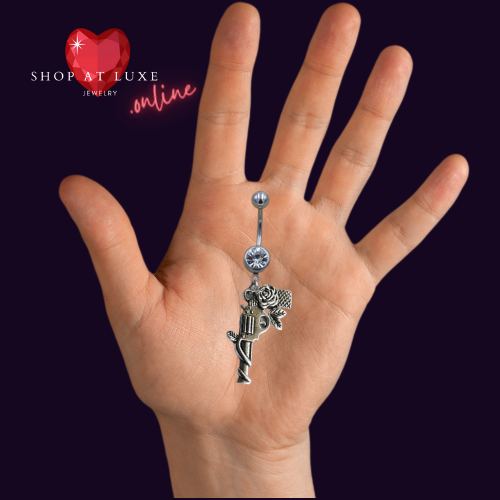 Guns And Roses 14g Steel Belly Ring