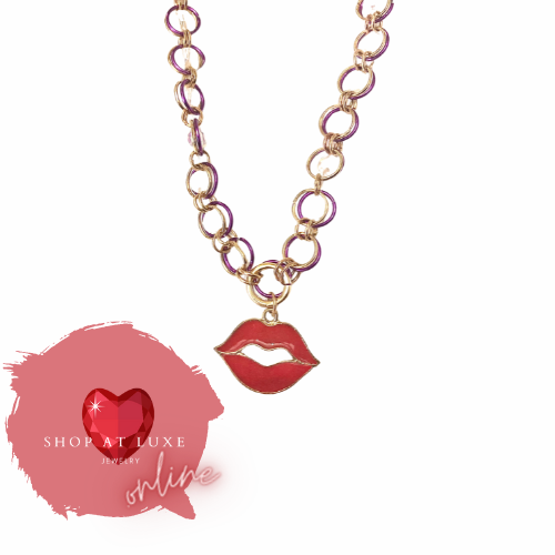 Hot Lips Chainmail Necklace