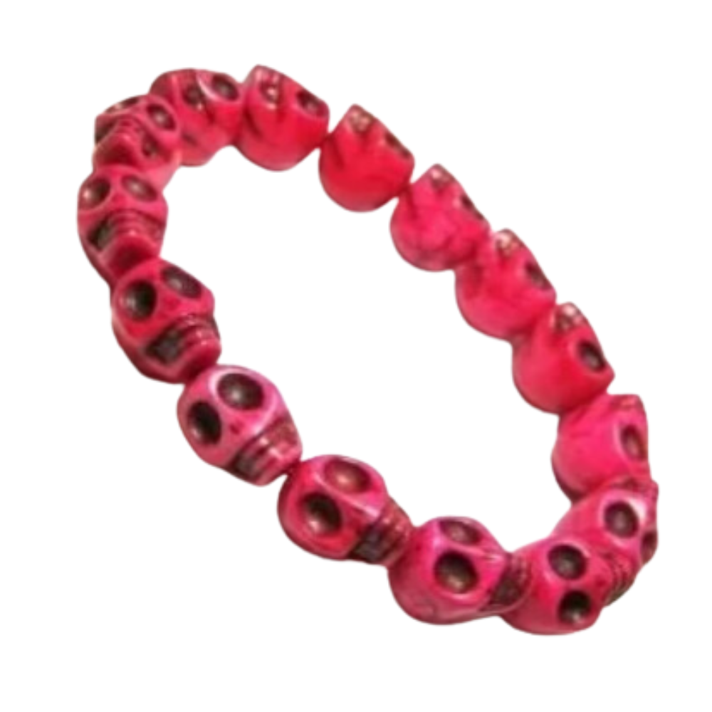 Genuine Howlite Stone Skull Bracelet