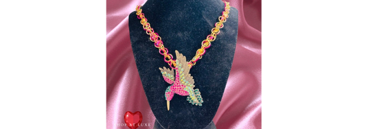 Hummingbird Crystal Chainmaille Necklace