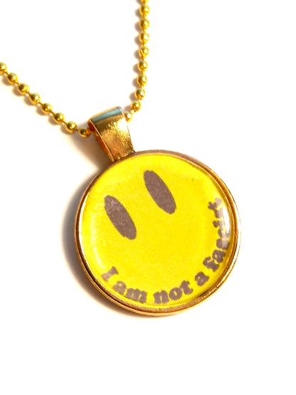 I Am Not A Fascist Black Smiley Retro Necklace- Original