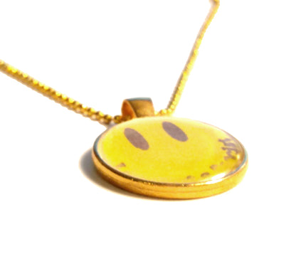 I Am Not A Fascist Black Smiley Retro Necklace- Original