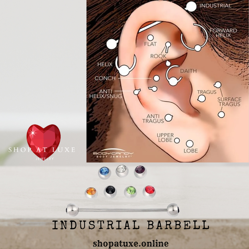 14g 1 3/8 CZ Industrial Barbell