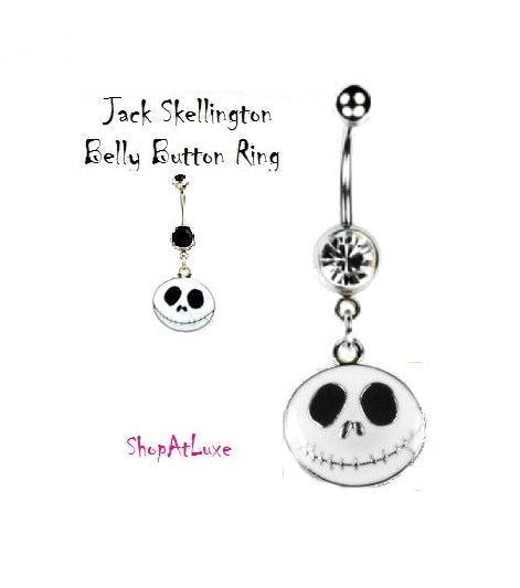 Jack Skellington 14g Steel Belly Ring