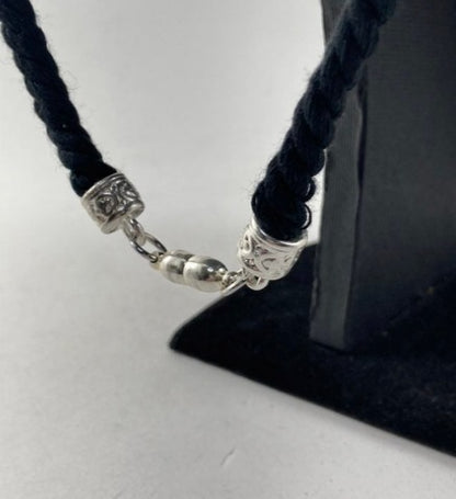 Kenyan Batik African Mask Twisted Textile Necklace