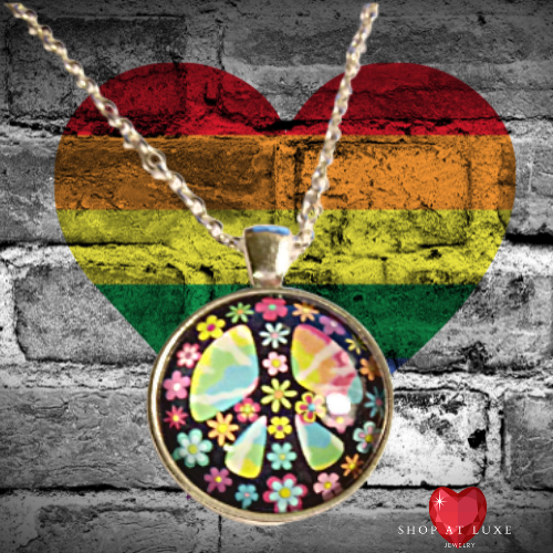 Hippie Peace Sign Pride Necklace