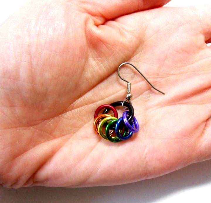 LBGTQ Pride Rainbow Rings Hoop Earrings