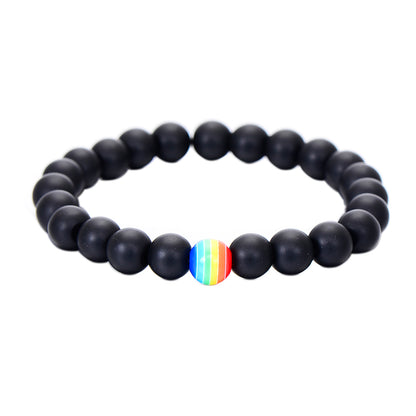 Gay Pride Rainbow Beaded Bracelet