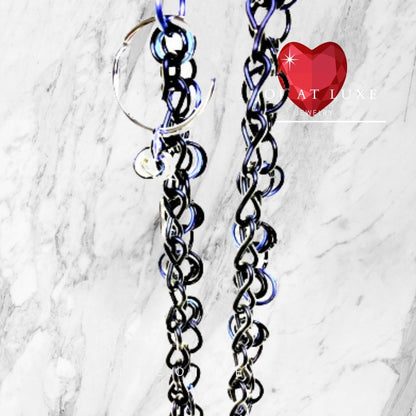 Leather Pride Day Collar And Partner Belt Chain With Key