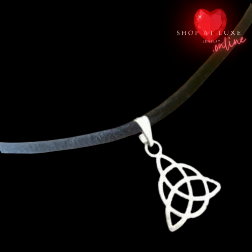 Leather Triquetra Celtic Knot Necklace