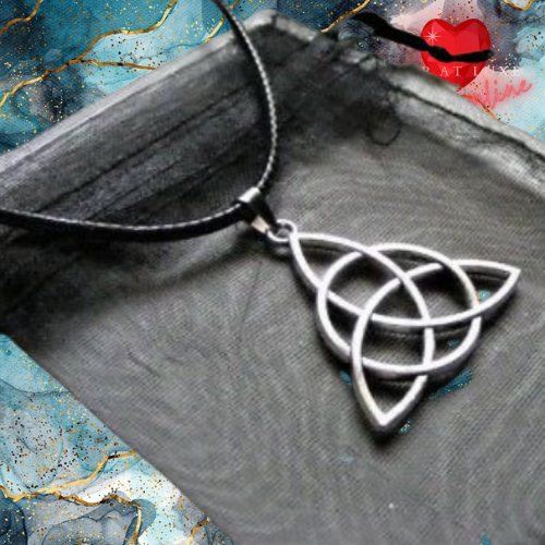 Leather Triquetra Celtic Knot Necklace