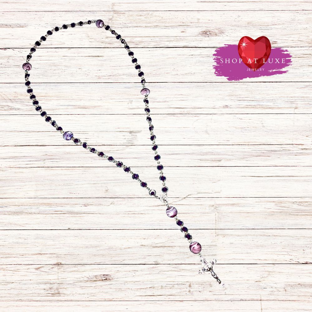 For The Love Of Lilac Crystal Rosary