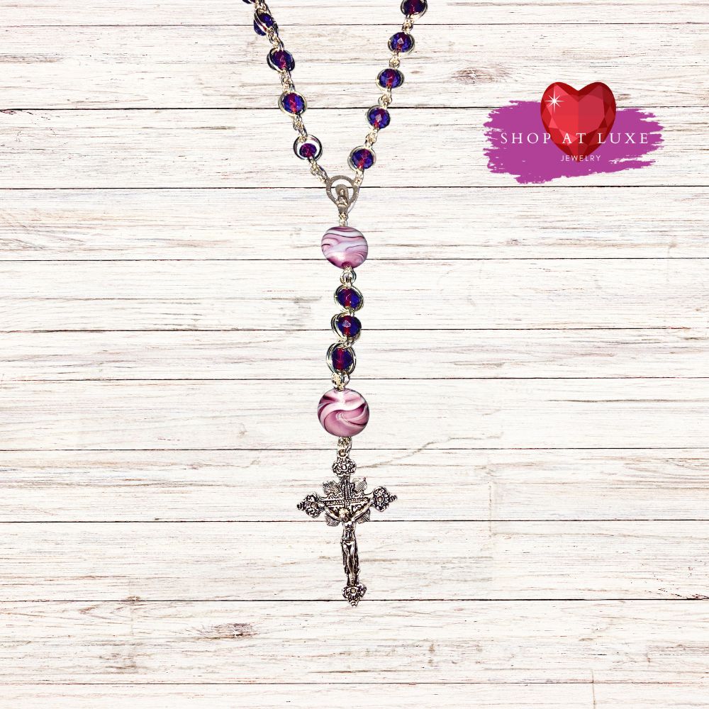 For The Love Of Lilac Crystal Rosary