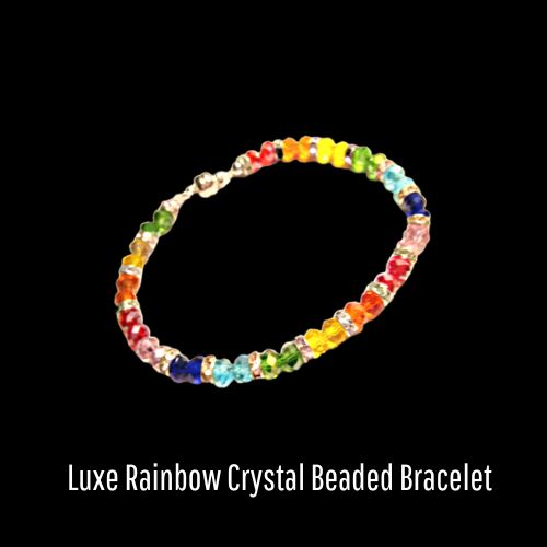 Luxe Rainbow Crystal Beaded Bracelet