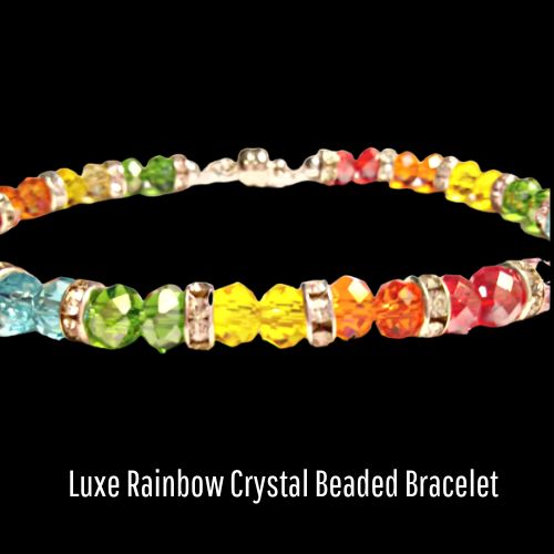 Luxe Rainbow Crystal Beaded Bracelet