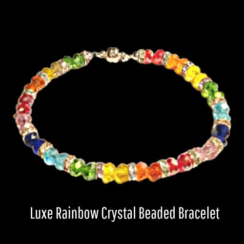 Luxe Rainbow Crystal Beaded Bracelet