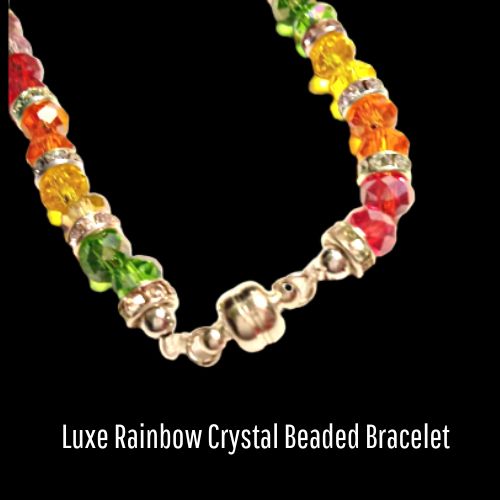 Luxe Rainbow Crystal Beaded Bracelet