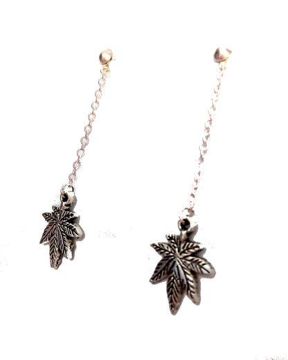 Novelty Leaf Silver Earrings