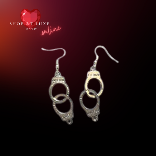 Silver Handcuffs Earrings