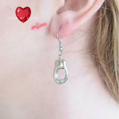 Silver Handcuffs Earrings